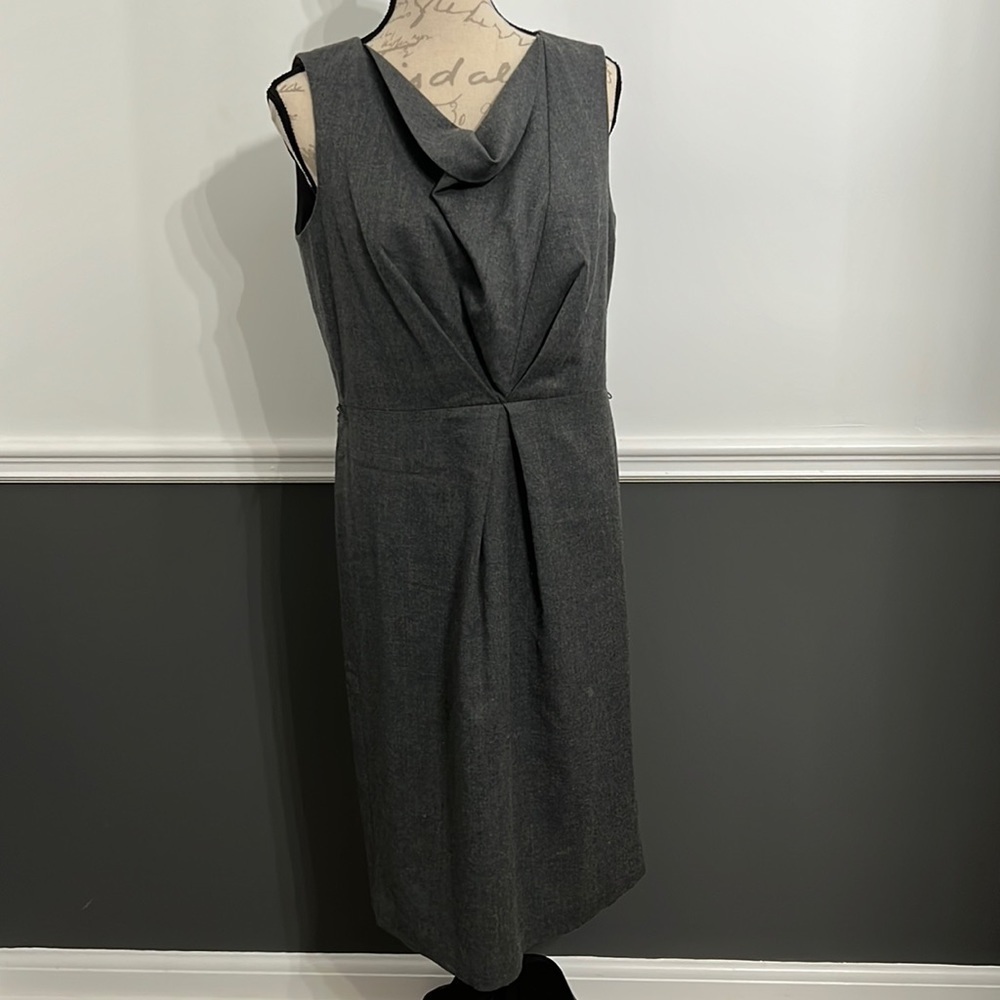 Talbots 6 Wool Dress Tall In Gray zipper on the back